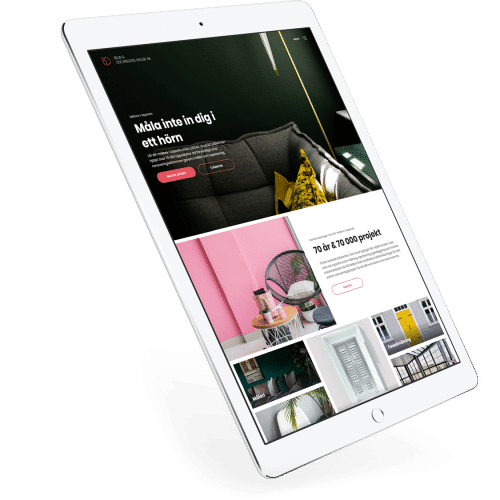 bild på bo måleris hemsida på surfplatta