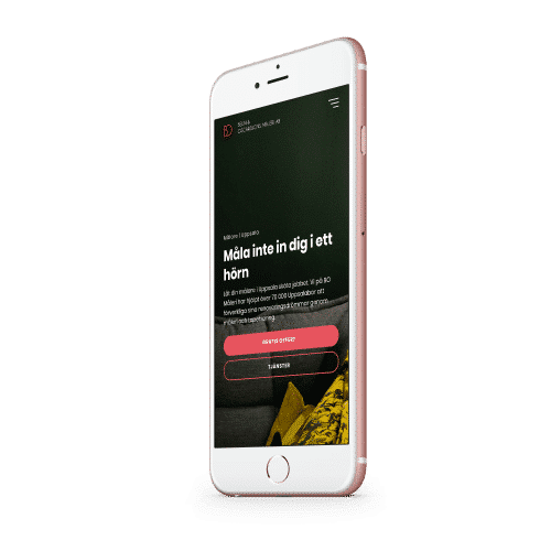 bild på bo måleris hemsida på mobil