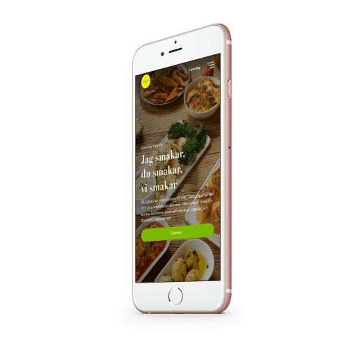 cajsa's köks hemsida på mobil