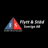 Flytt & Städ-logotyp på svart bakgrund